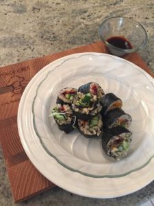 veggie brown rice maki rolls